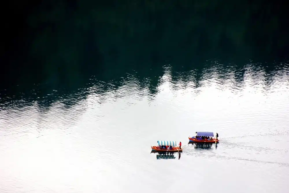 Be sure to take a boat ride when you’re travelling around Lake Bled Slovenia.